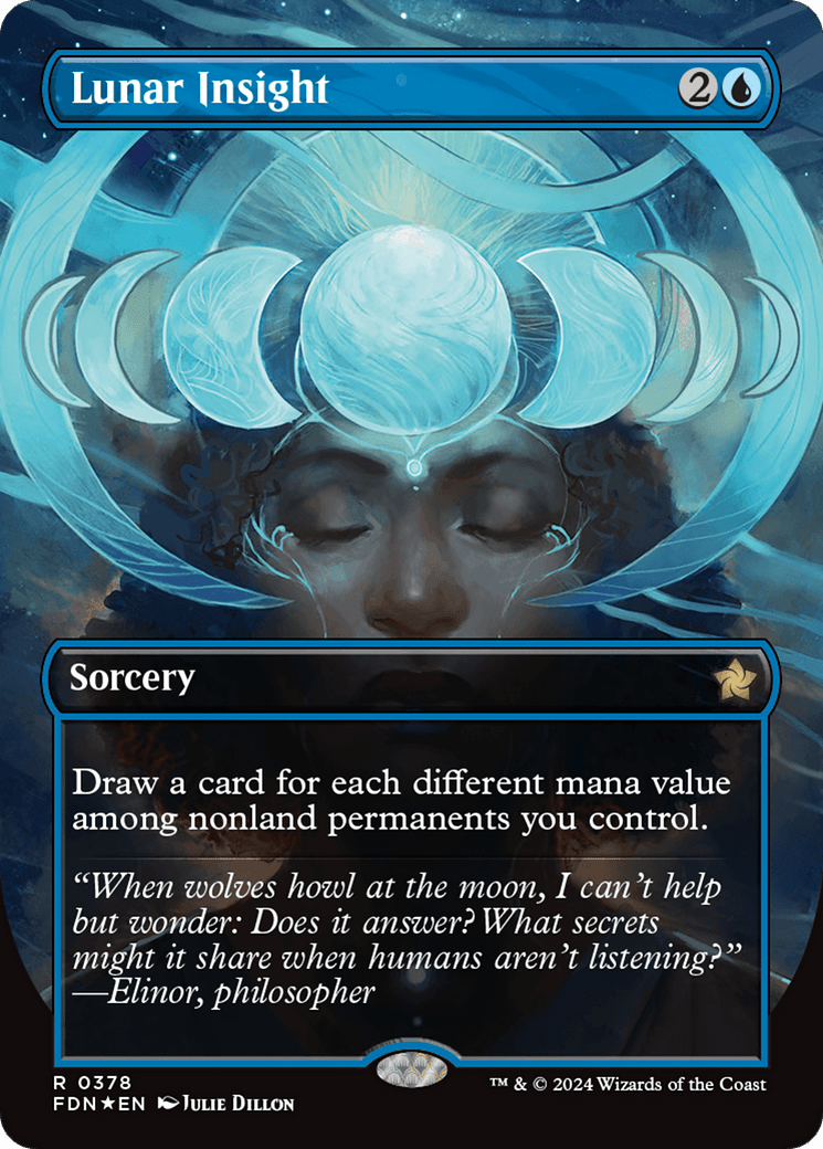 Lunar Insight (Borderless) (Mana Foil) [Foundations] - Card Brawlers