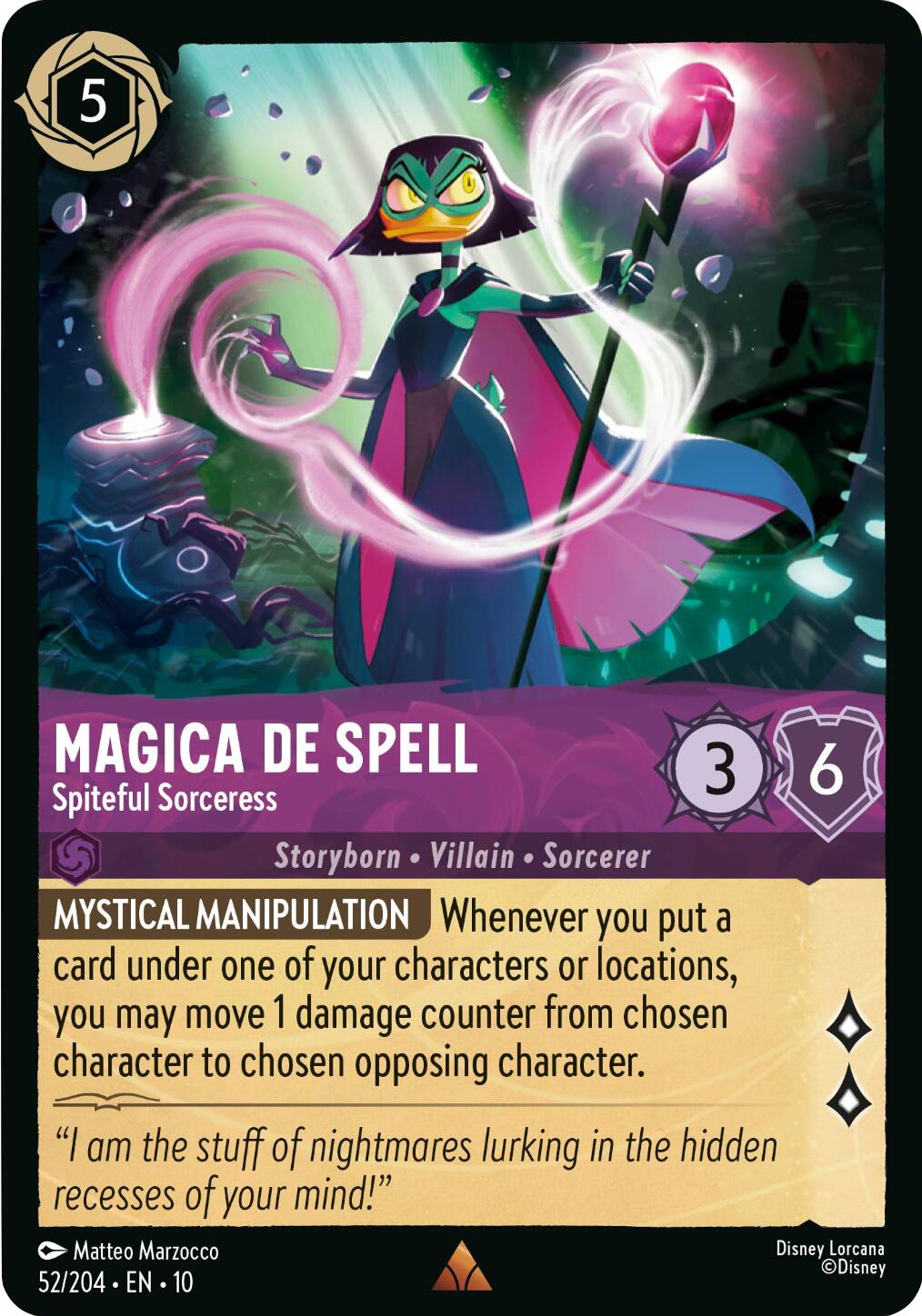 Magica De Spell - Spiteful Sorceress (52/204) [Whispers in the Well] - Card Brawlers