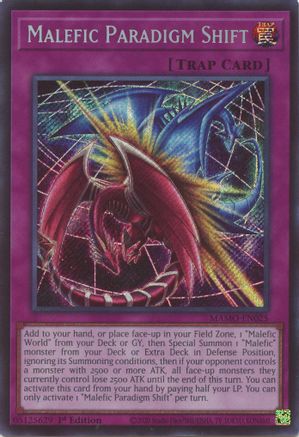 Malefic Paradigm Shift (Secret Rare) (MAMO-EN025) - Magnificent Monsters 1st Edition - Card Brawlers