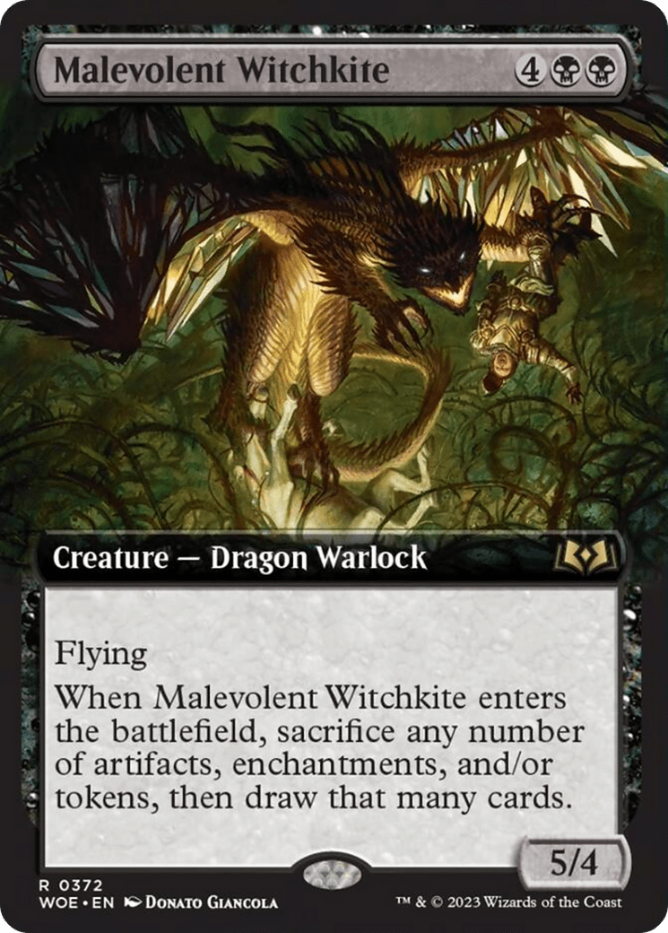 Malevolent Witchkite (Extended Art) [Wilds of Eldraine] - Card Brawlers