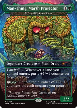 Man-Thing, Marsh Protector - Bristly Bill, Spine Sower (SLD-2621) - Secret Lair Drop Series Foil - Card Brawlers