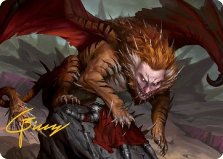 Manticore Art Card (Gold - Stamped Signature) [Dungeons & Dragons: Adventures in the Forgotten Realms Art Series] - Card Brawlers