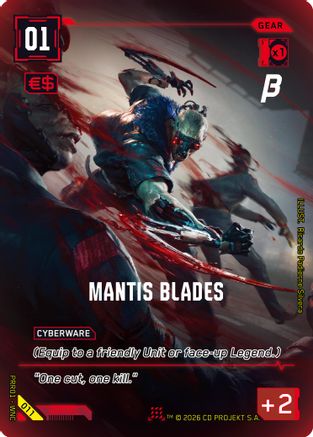 Mantis Blades (011) - PreRelease Beta Foil - Card Brawlers