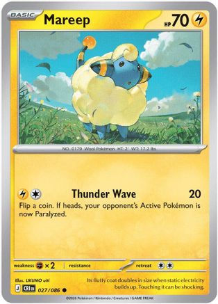 Mareep (027/null) - Reverse Holofoil [ME04 Chaos Rising] - Card Brawlers