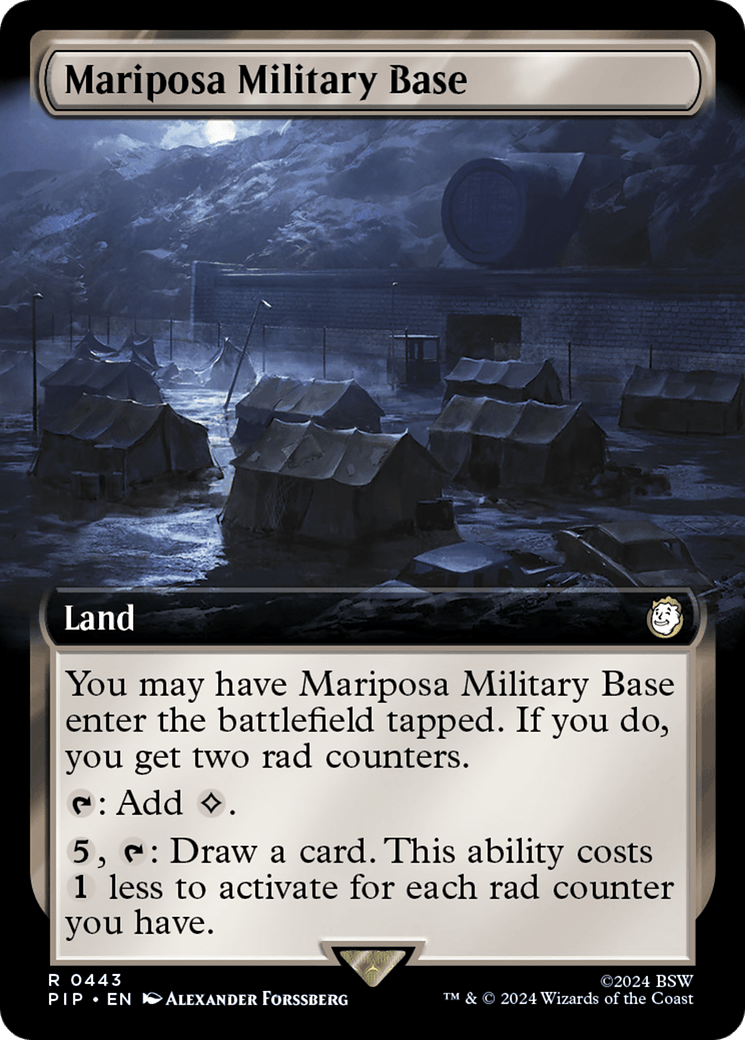 Mariposa Military Base (Extended Art) [Fallout] - Card Brawlers