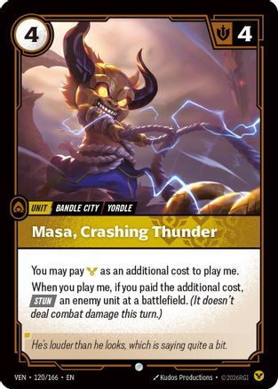 Masa, Crashing Thunder (120/166) - Vendetta - Card Brawlers