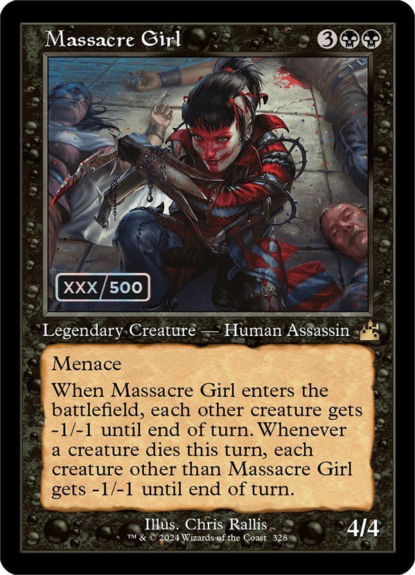 Massacre Girl (Retro) (Serialized) [Ravnica Remastered] - Card Brawlers