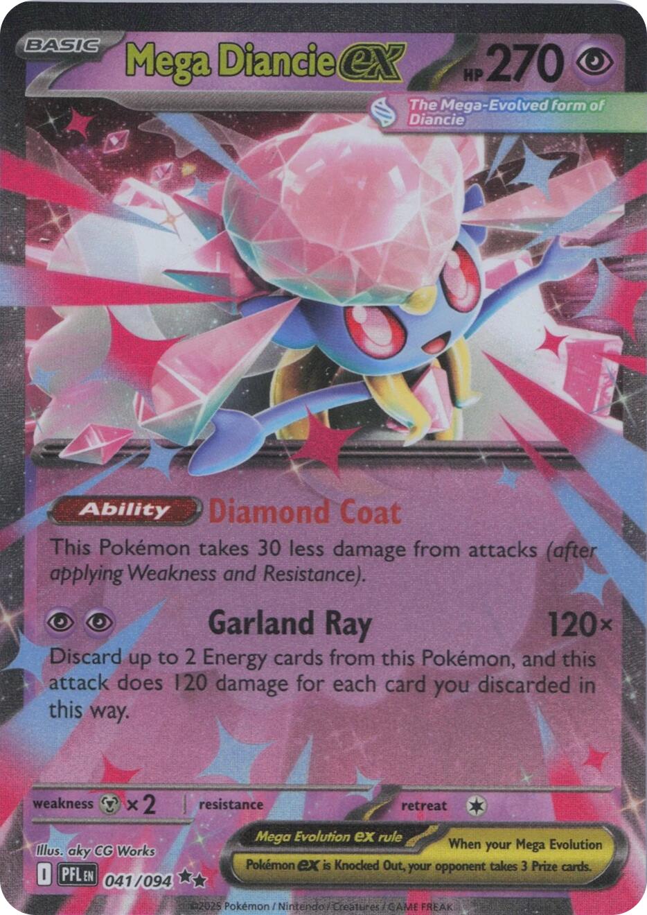 Mega Diancie ex (041/094) [Mega Evolution: Phantasmal Flames] - Card Brawlers