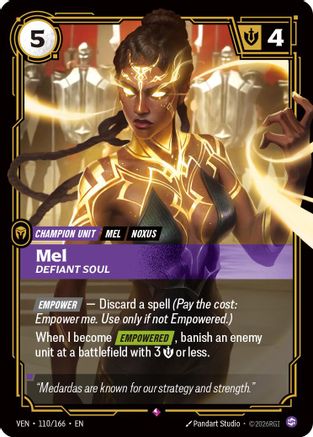 Mel - Defiant Soul (110/166) - Vendetta Foil - Card Brawlers