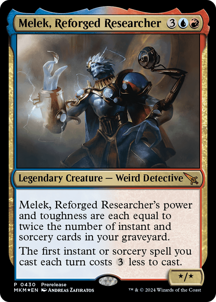 Melek, Reforged Researcher [Murders at Karlov Manor Prerelease Promos] - Card Brawlers