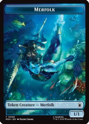 Merfolk // Doombot Double-Sided Token (MSH-6 // 18) - Marvel Super Heroes Foil - Card Brawlers