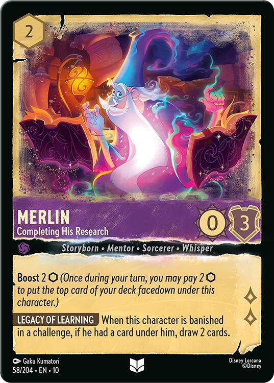 Merlin - Completing His Research (58/204) [Whispers in the Well] - Card Brawlers