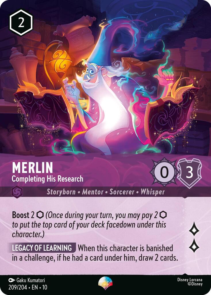 Merlin - Completing His Research (Epic) (209/204) [Whispers in the Well] - Card Brawlers