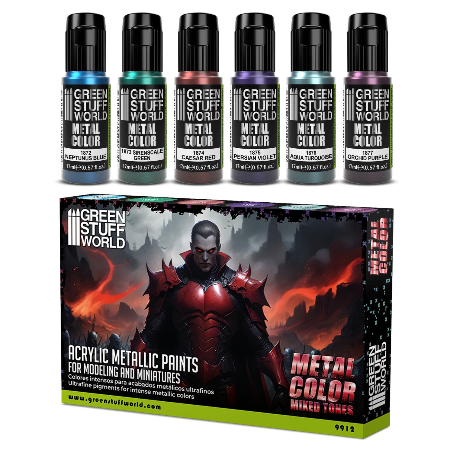 Metallic Paints Set - Mixed Tones - Green Stuff World - Card Brawlers | Quebec | Canada |