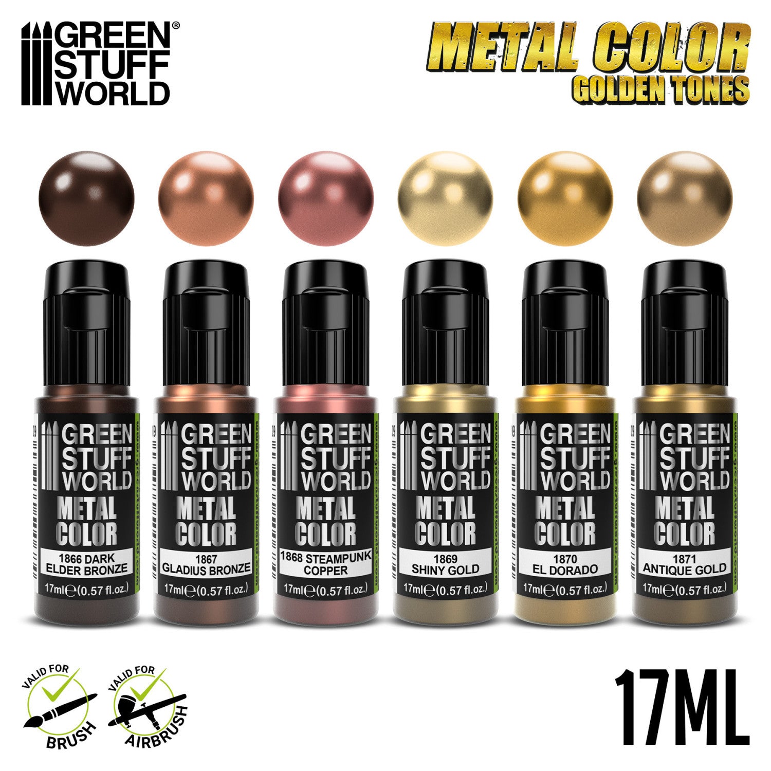Metallic Paints Set - Gold - Green Stuff World - Card Brawlers | Quebec | Canada |