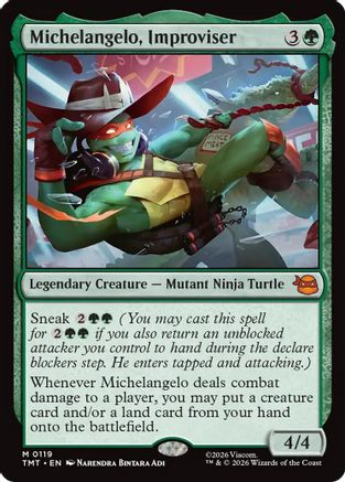 Michelangelo, Improviser (TMT-119) - Teenage Mutant Ninja Turtles Foil - Card Brawlers