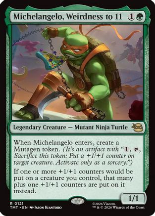 Michelangelo, Weirdness to 11 (TMT-121) - Teenage Mutant Ninja Turtles - Card Brawlers