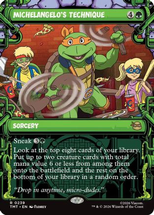 Michelangelo's Technique (Showcase) (TMT-239) - Teenage Mutant Ninja Turtles Foil - Card Brawlers