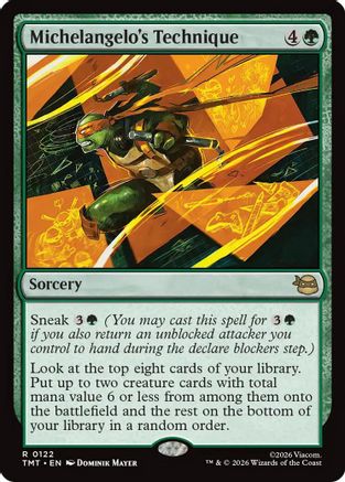 Michelangelo's Technique (TMT-122) - Teenage Mutant Ninja Turtles Foil - Card Brawlers
