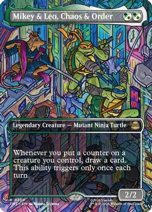 Mikey & Leo, Chaos & Order (Borderless) (TMT-200) - Teenage Mutant Ninja Turtles - Card Brawlers