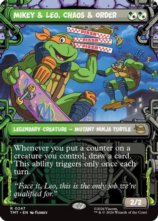 Mikey & Leo, Chaos & Order (Showcase) (TMT-247) - Teenage Mutant Ninja Turtles - Card Brawlers