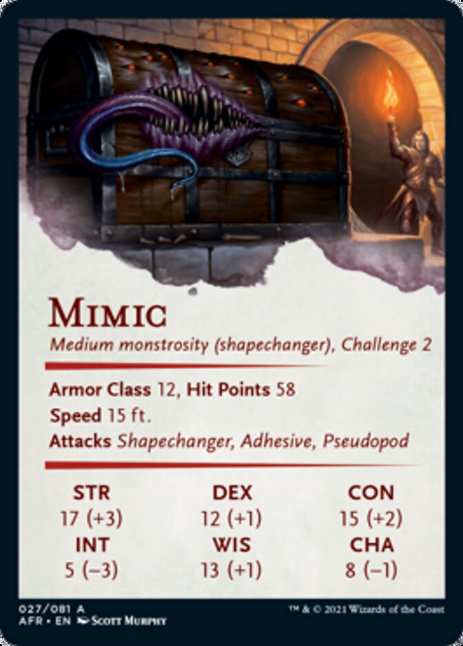 Mimic Art Card [Dungeons & Dragons: Adventures in the Forgotten Realms Art Series] - Card Brawlers