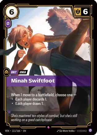 Minah Swiftfoot (111/166) - Vendetta Foil - Card Brawlers