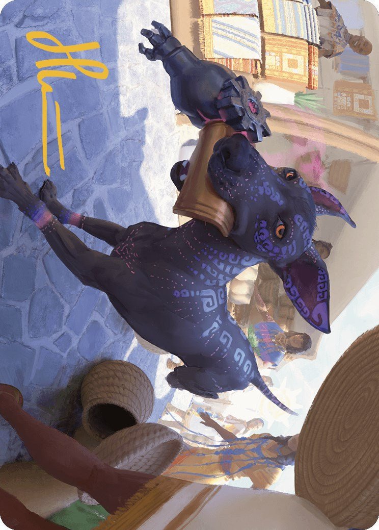 Mischievous Pup Art Card (Gold - Stamped Signature) [The Lost Caverns of Ixalan Art Series] - Card Brawlers