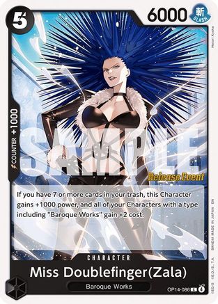 Miss Doublefinger(Zala) (OP14-086) - The Azure Sea's Seven Release Event Cards - Card Brawlers