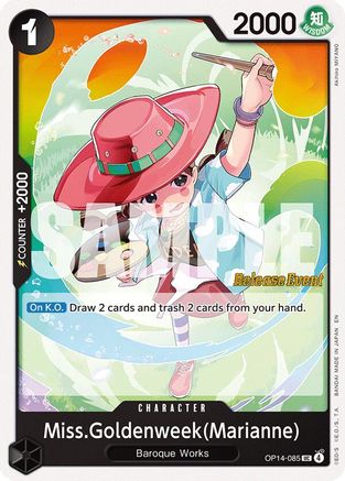 Miss.Goldenweek(Marianne) (OP14-085) - The Azure Sea's Seven Release Event Cards - Card Brawlers