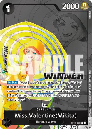Miss.Valentine(Mikita) (Winner Pack 2026 Vol. 3) (OP14-087) - One Piece Promotion Cards Foil - Card Brawlers
