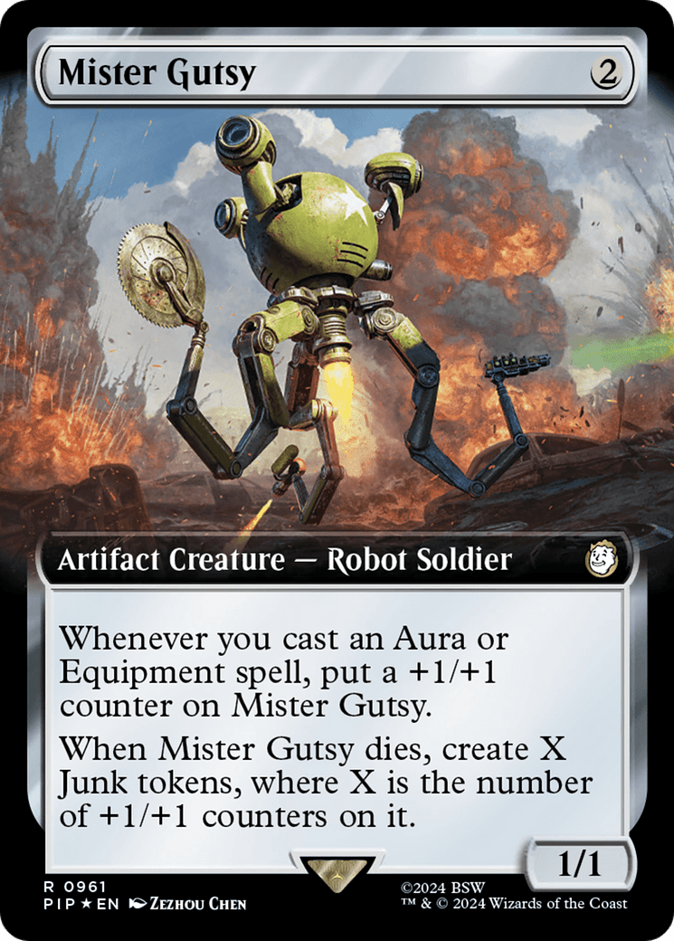 Mister Gutsy (Extended Art) (Surge Foil) [Fallout] - Card Brawlers