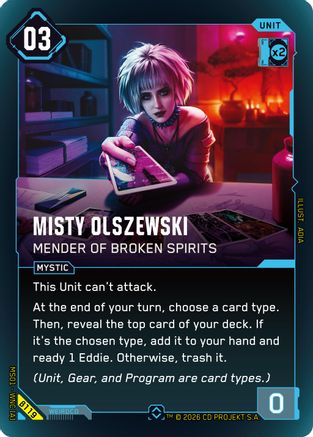 Misty Olszewski - Mender of Broken Spirits (B119) - Welcome to Night City Beta Foil - Card Brawlers