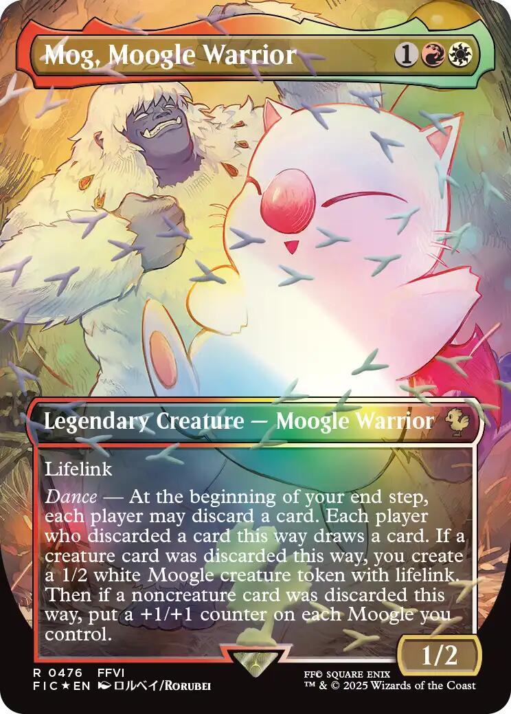 Mog, Moogle Warrior (Borderless) (Chocobo Track Foil) [FINAL FANTASY Commander] - Card Brawlers
