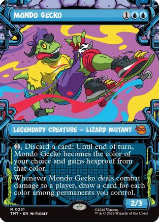 Mondo Gecko (Showcase) (TMT-231) - Teenage Mutant Ninja Turtles Foil - Card Brawlers