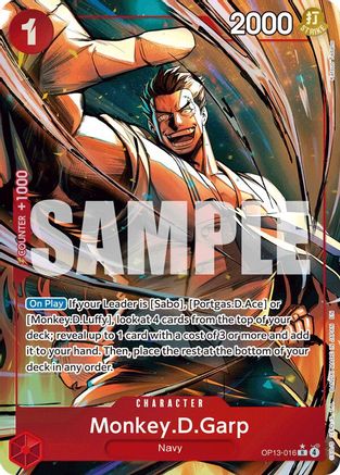 Monkey.D.Garp (Alternate Art) (OP13-016) - Carrying On His Will Foil - Card Brawlers