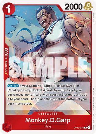 Monkey.D.Garp (OP13-016) - Carrying On His Will Foil - Card Brawlers