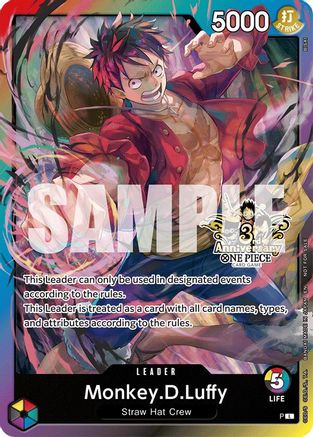 Monkey.D.Luffy (3rd Anniversary Tournament 3 Brothers Pack) - Carrying On His Will: 3rd Anniversary Tournament Cards - Card Brawlers
