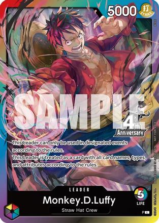 Monkey.D.Luffy (4th Anniversary Leader Card) - One Piece Promotion Cards Foil - Card Brawlers