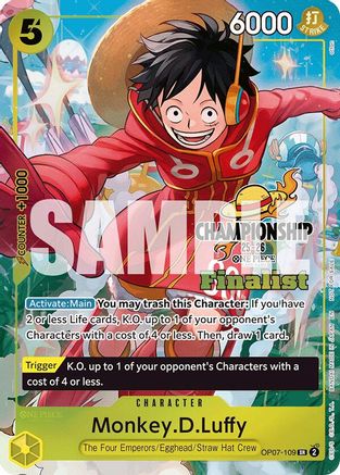 Monkey.D.Luffy (CS 25-26 Finalist Card Set 1) (OP07-109) - One Piece Promotion Cards Foil - Card Brawlers