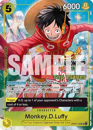Monkey.D.Luffy (CS 25-26 Top Player Pack) (OP07-109) - One Piece Promotion Cards Foil - Card Brawlers