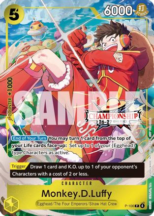 Monkey.D.Luffy (CS 26-27 Celebration Pack) (P-106) - One Piece Promotion Cards Foil - Card Brawlers