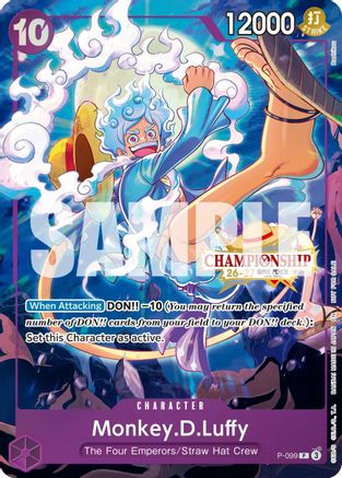 Monkey.D.Luffy (CS 26-27 Event Pack Finalist Ver.) (P-099) - One Piece Promotion Cards Foil - Card Brawlers