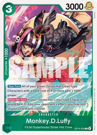 Monkey.D.Luffy - OP14-34 (OP14-034) - The Azure Sea's Seven Foil - Card Brawlers