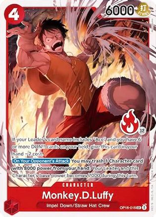 Monkey.D.Luffy (OP16-015) (Ace Deck) (OP16-015) - Set Sail Deck Set - Card Brawlers