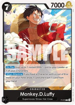 Monkey.D.Luffy - P-075 (Pirate Foil) (P-075) - Premium Booster -The Best- Vol. 2 Foil - Card Brawlers