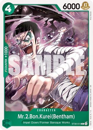 Mr.2.Bon.Kurei(Bentham) (ST30-013) - Starter Deck EX: Luffy & Ace - Card Brawlers
