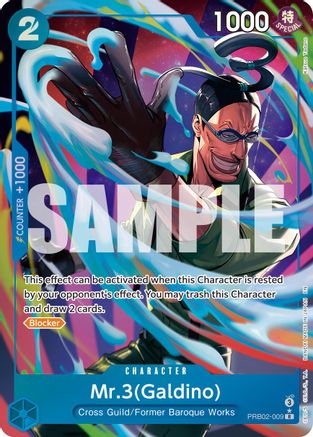 Mr.3(Galdino) - PRB02-009 (Alternate Art) (PRB02-009) - Premium Booster -The Best- Vol. 2 Foil - Card Brawlers
