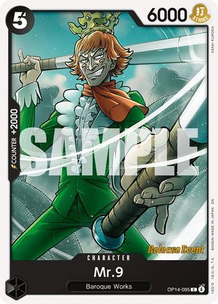 Mr.9 (OP14-095) - The Azure Sea's Seven Release Event Cards - Card Brawlers