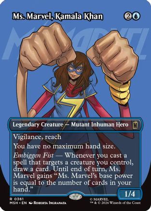 Ms. Marvel, Kamala Khan (Borderless) (MSH-361) - Marvel Super Heroes - Card Brawlers